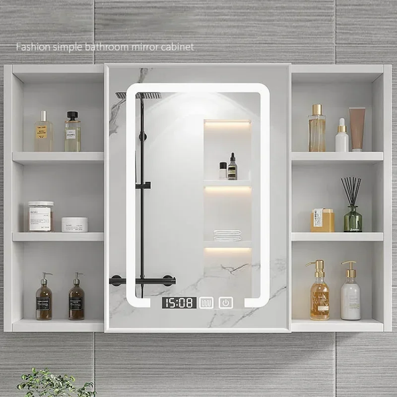 Taliansky Hliníkovej Zliatiny Smart Kúpeľňa Zrkadlo Skrine Luxusných Domov Nábytok, Skrinky na Stenu make-up Zrkadlo s úložná Polička
