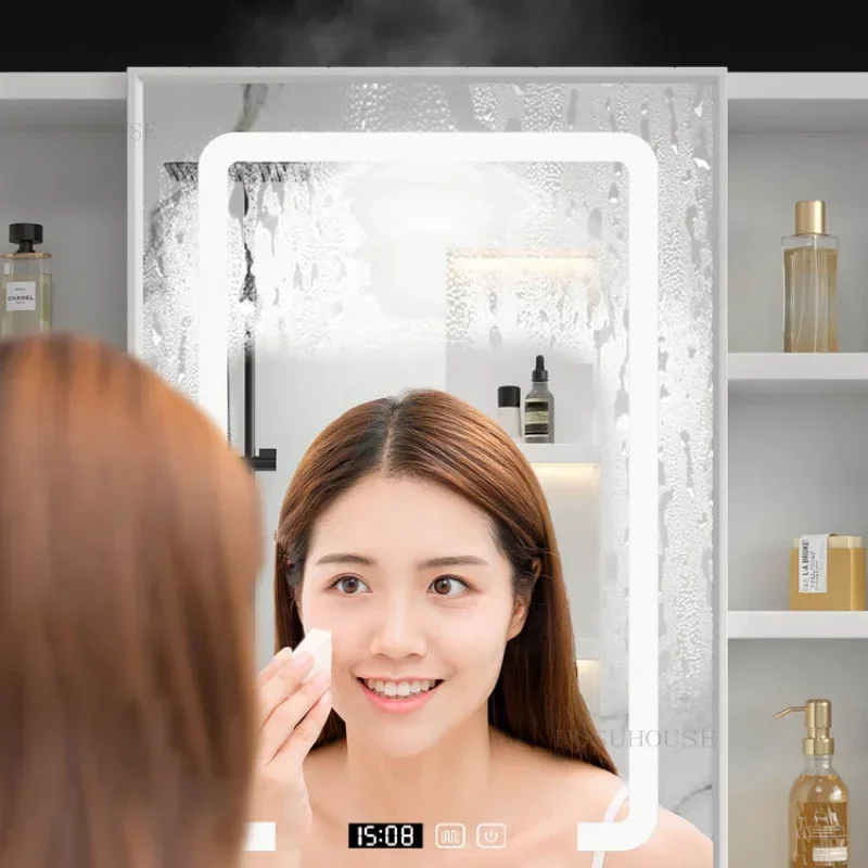 Taliansky Hliníkovej Zliatiny Smart Kúpeľňa Zrkadlo Skrine Luxusných Domov Nábytok, Skrinky na Stenu make-up Zrkadlo s úložná Polička