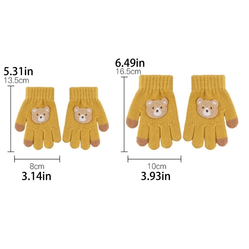Cartoon Medveď Dieťa Palčiaky Háčkovanie Hrubé Zimné Rukavice Pletené Rukavice pre Deti