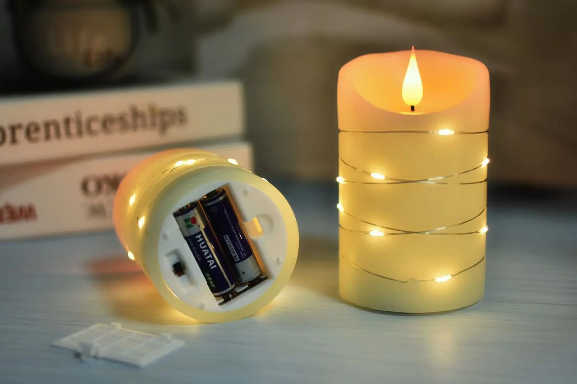 Flameless Sviečky Vložené Víla String Svetlá Elektrické Blikanie LED sviečkach Diaľkovo Ovládané w/Časovač Parafín 3D knot