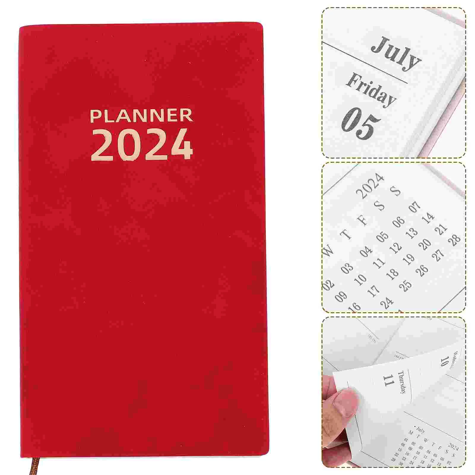 2024 Plán Knihy Programu Poznámkový Blok Mesačne Týždenne Denne Kalendár, Plánovač Zápisníky Anglická Verzia Notebook