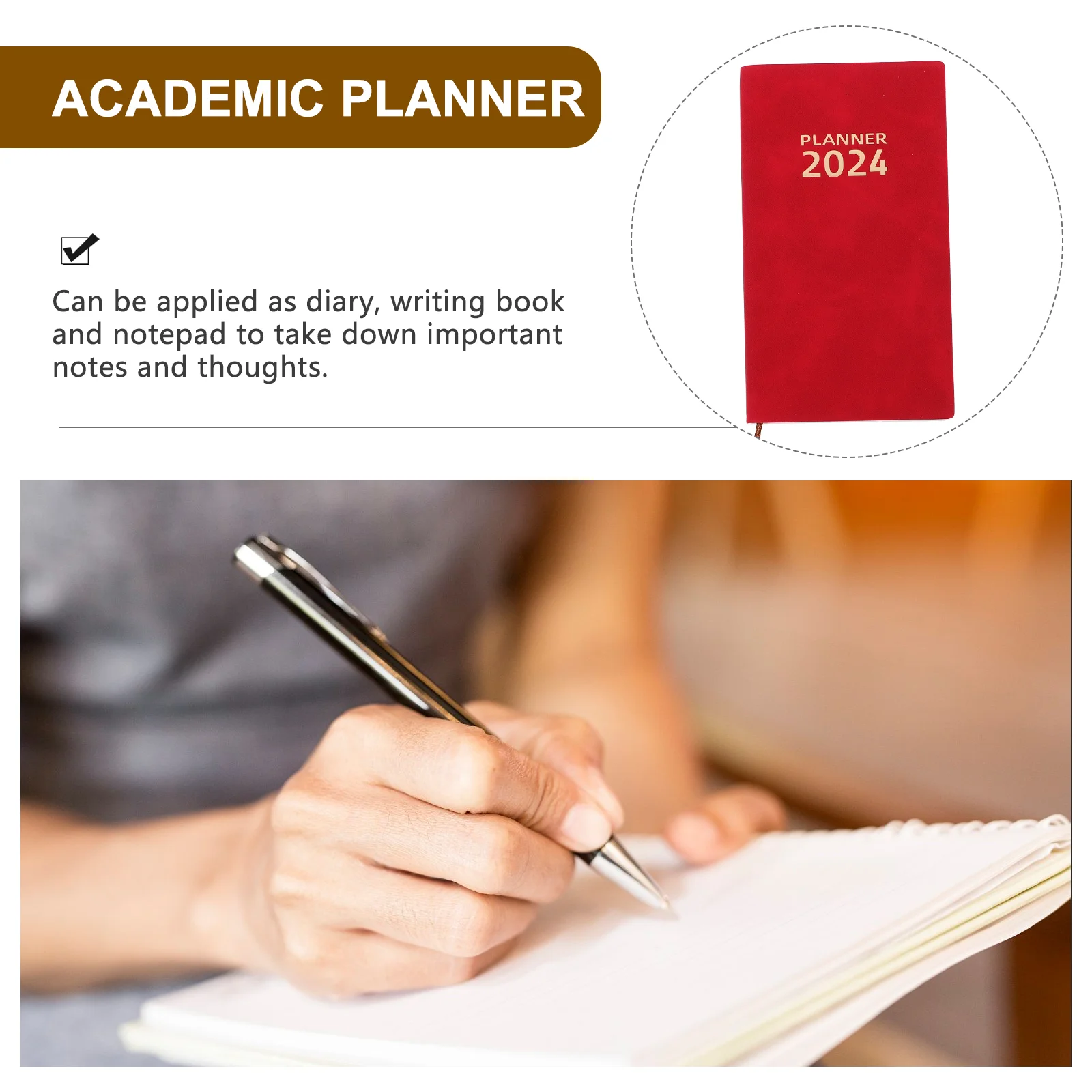 2024 Plán Knihy Programu Poznámkový Blok Mesačne Týždenne Denne Kalendár, Plánovač Zápisníky Anglická Verzia Notebook