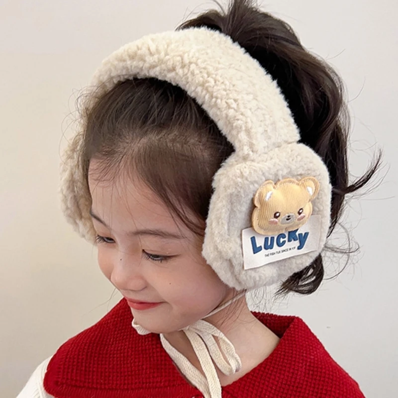 Cartoon Medveď Dieťa slúchadlové chrániče Sluchu Pohodlné Plyšové Ucho Teplejšie Soft & Breatahble chrániče sluchu Teplé a Štýlový Headwrap Šatku