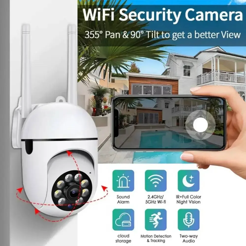 5MP Wifi IP Kamera, Bezdrôtové Zabezpečenie Surveillance Camera obojsmerné Audio PTZ Kamery Vnútorné Farebné Nočné Videnie Baby Monitor
