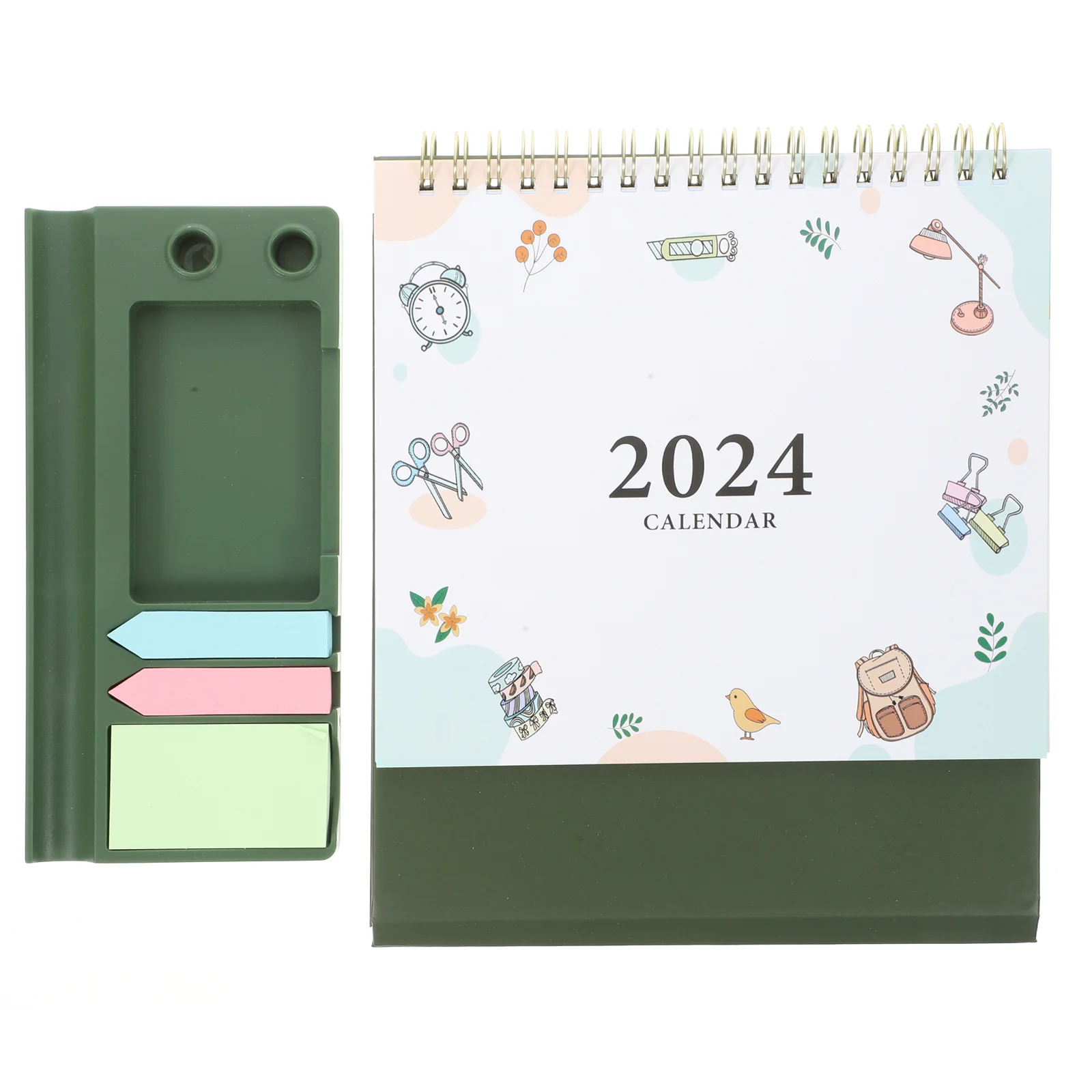 Kreatívne Jednoduchý Stolový Kalendár 2024 Tri-fold Ploche Ornament Časovač Check-in Plánovač Úložný Box Domov Stôl Office Dekor