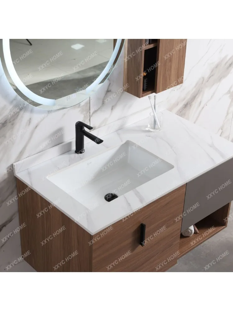 Kúpeľňa Kabinetu Kamennú Dosku Umyť Tabuľka Americká Veľkosť Skrinky Keramické Umývadlo