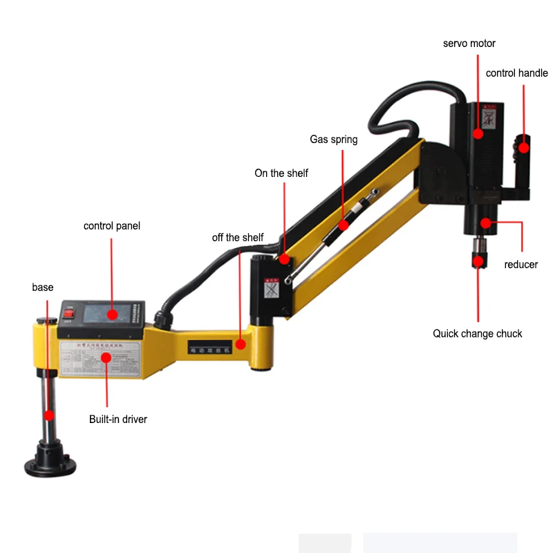 Elektrické servo ťuknite stroj skladacie rameno typu universal ťuknite stroj automatické ploche CNC dotykový displej M3-M42