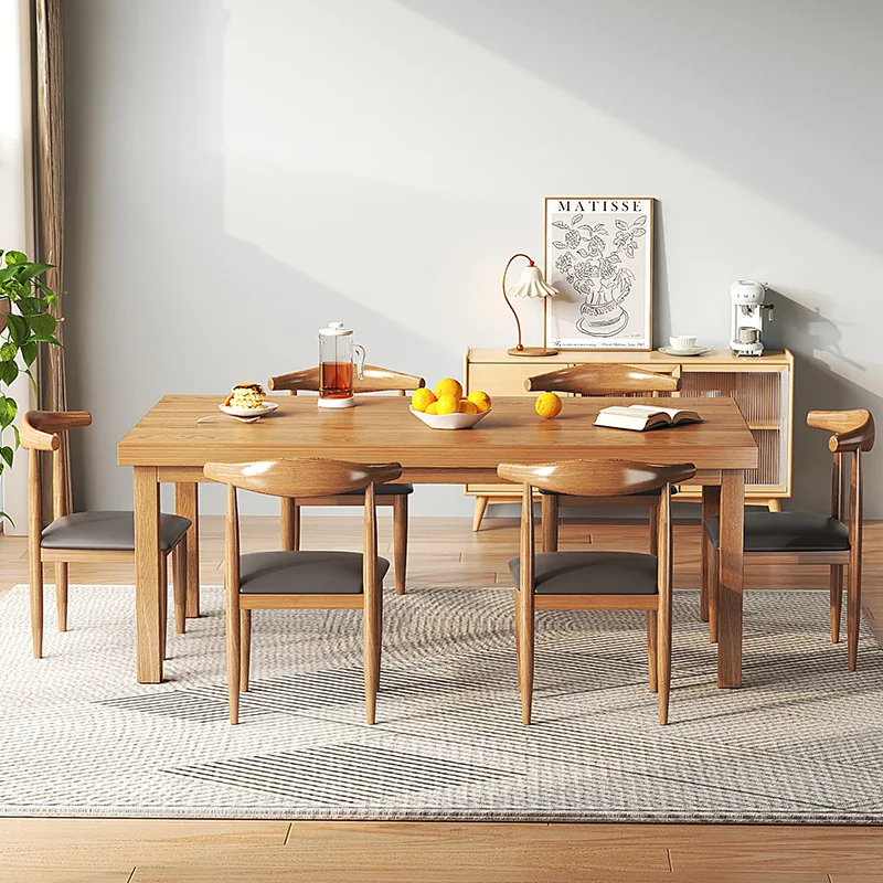 Nový Čínsky štýl masívneho dreva nohu domácnosti, malé jednotky obdĺžnikový obchodné jedálenský stôl a stoličky zmes
