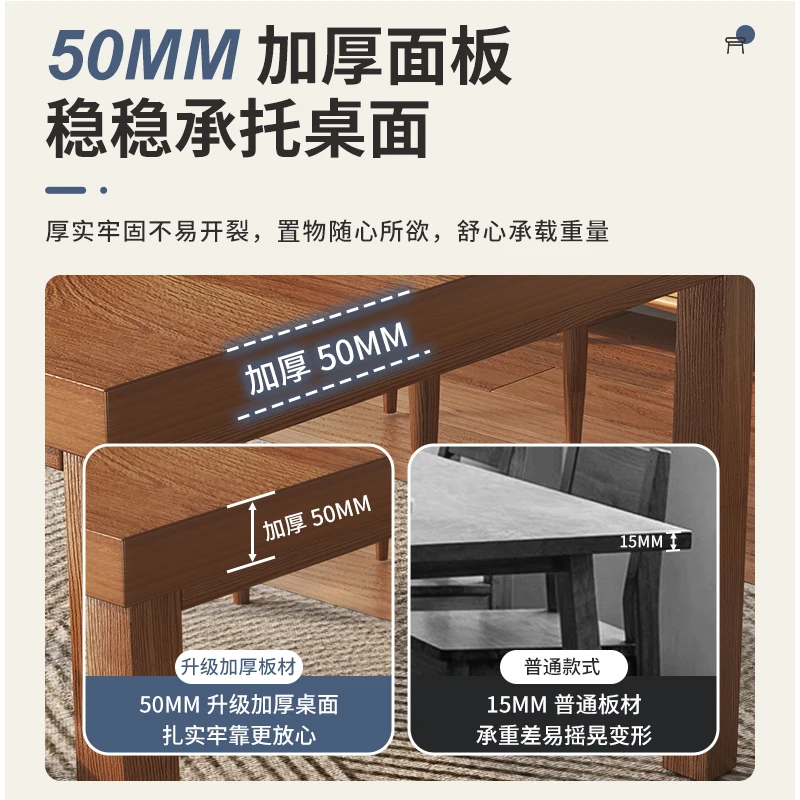Nový Čínsky štýl masívneho dreva nohu domácnosti, malé jednotky obdĺžnikový obchodné jedálenský stôl a stoličky zmes
