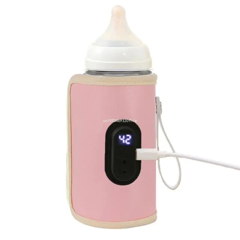 Digitálny Displej Mlieko Fľaše Ohrievač Prenosné Kŕmenie Fľaše Rukáv Prípade Dieťa Fľašu v Teple Keeper pre Nočné Kŕmenie