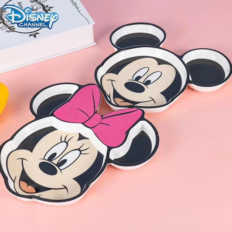 Disney Mickey Minnie Mouse Misy Riad Detí Dieťa Ryža Misy Cartoon Obed Okno Plastové Dosky Ružové detské Darčeky