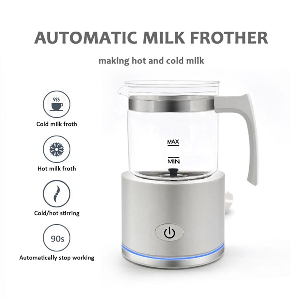 Mlieko Frother,Elektrické Teplejšie s Horúcou alebo Studenou Funkcie pre Cappuccino, Latte Macchiato Horúcej Čokolády EÚ Plug Biela