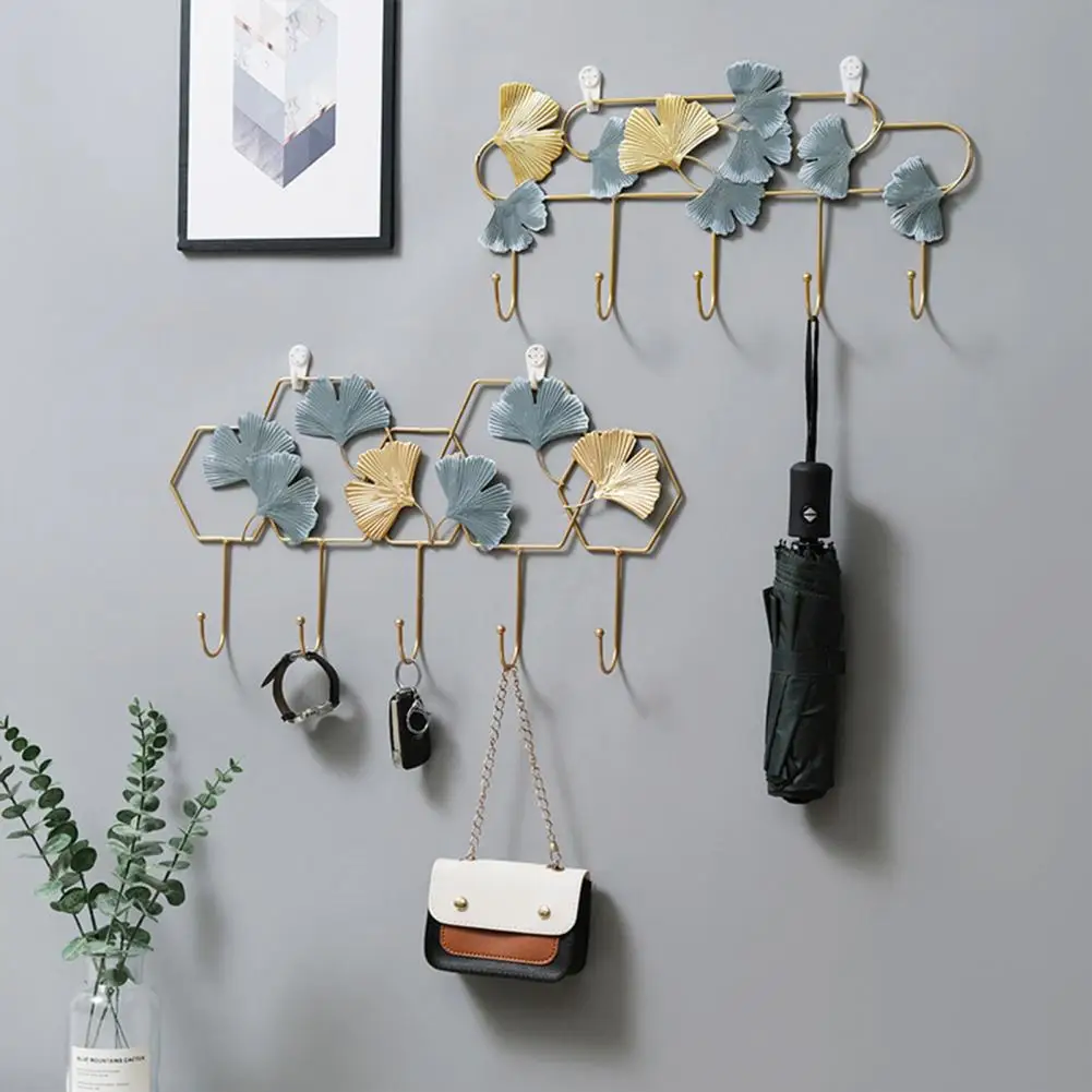 Vynikajúce Ginkgo Listový Tvar Pozadí Ornament Vešiak Domáce Dekorácie Vešiak Odolné pre Office
