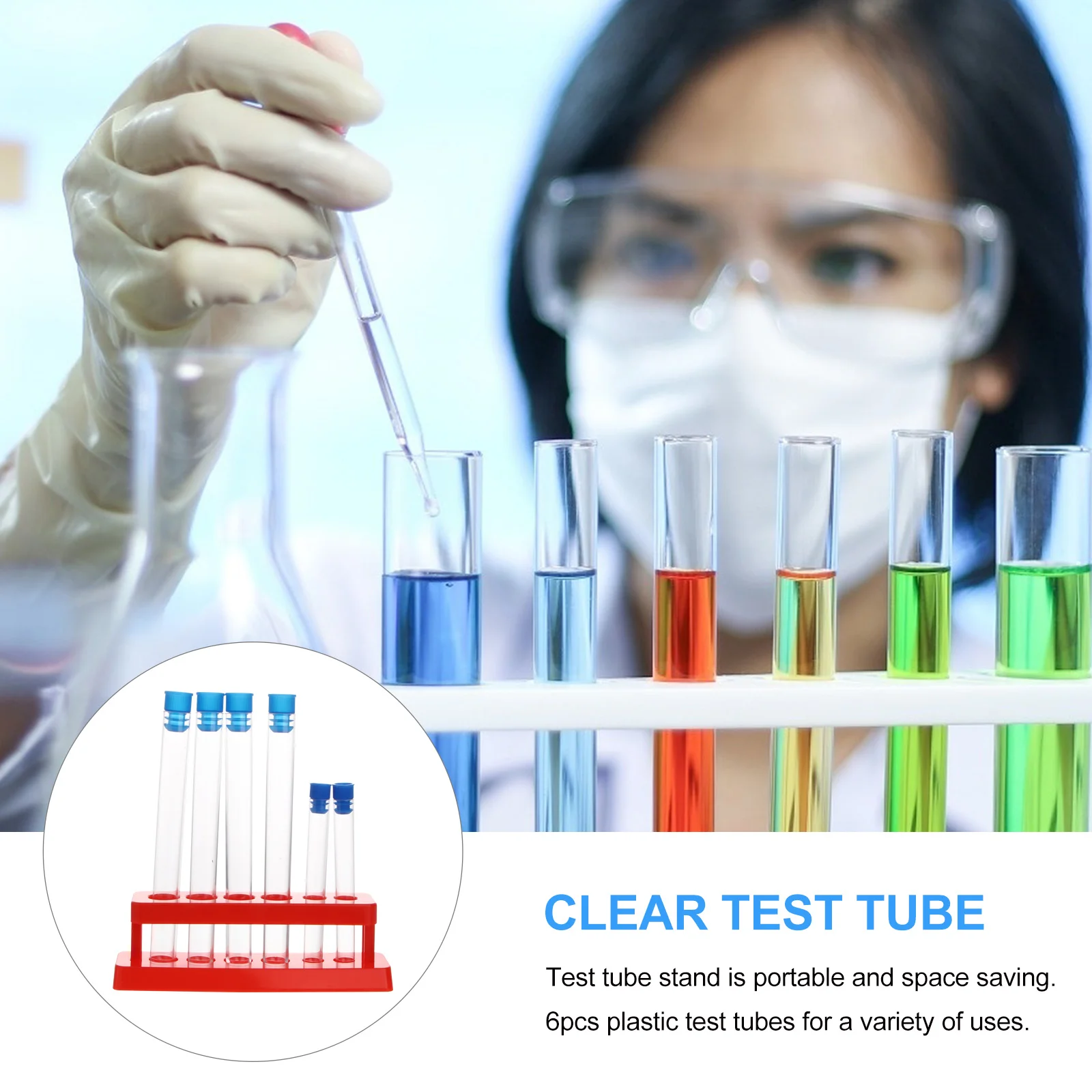 Plastové Skúmavky S Úložný Stojan Vedecký Experiment Príslušenstvo (Stojan Na Skúmavky +16*150 Plug (Plug Farba Je Náhodné)