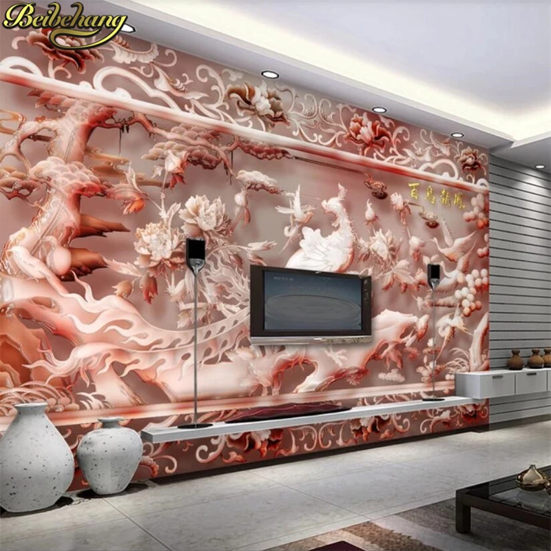 beibehang 3d vlastné foto tapety veľké nástenné maľby Phoenix jade plastický gauč TV pozadí spálňa decor stenu papiere domova