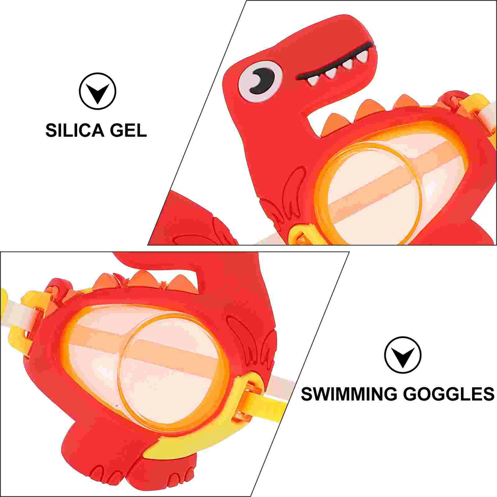 1Pc Anti-Fog Dinosaura Plavecké Okuliare UV Ochrany Dieťa Plávanie Zariadenia (Red)