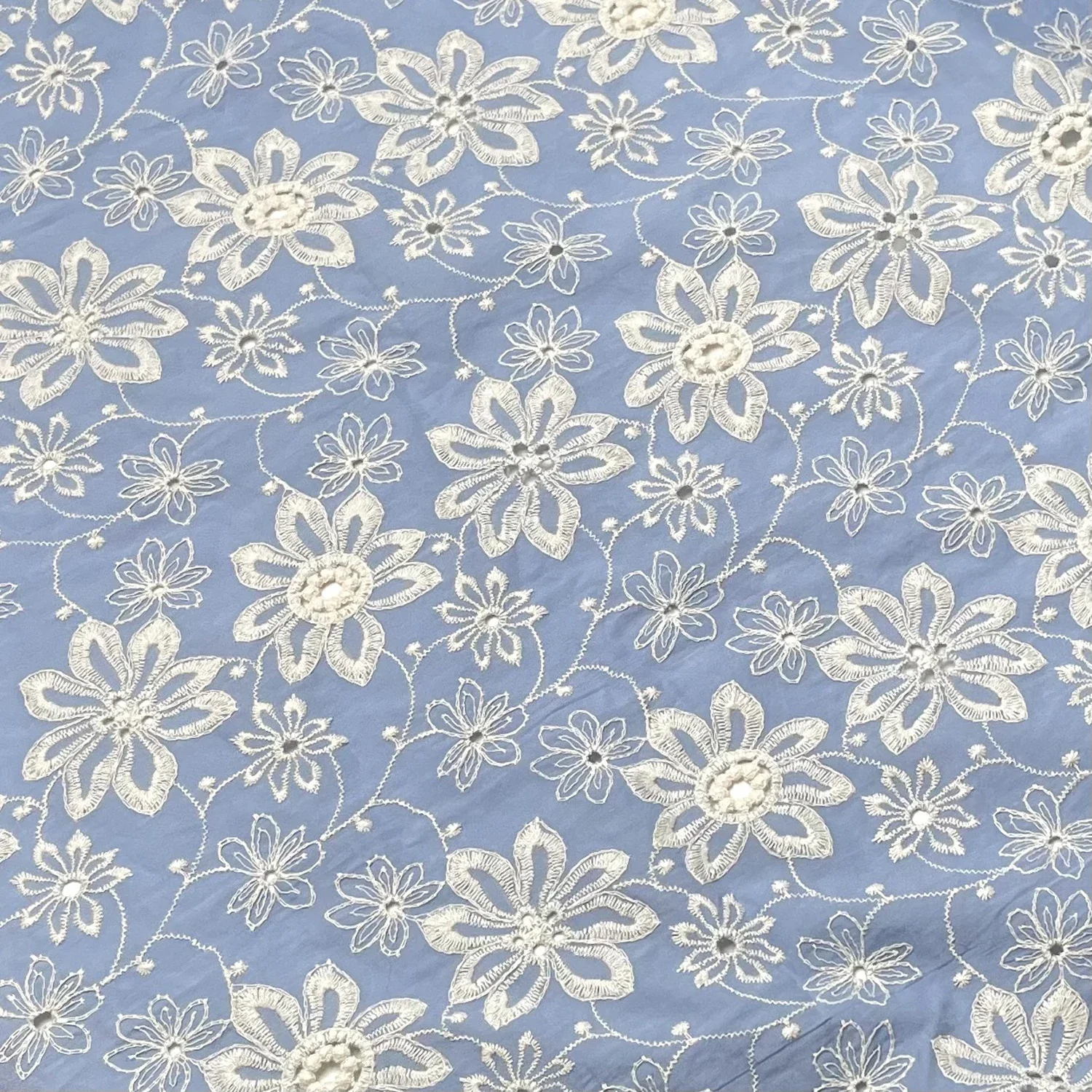 100% Bavlna Modrá Prietok Plastický Žakárové Tkaniny pre Dizajn Šijací Materiál, Svadobné Šaty, Odev, Textílie, 125 cm Predáva Meter