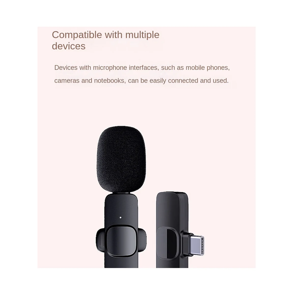 Bezdrôtové Lavalier Mikrofón Prenosné Audio Nahrávanie Videa Mini Mikrofón pre Live Hranie Mobilného Telefónu, Mikrofón B