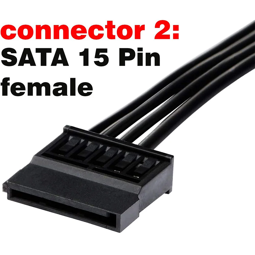 Molex IDE 4 Pin Samec na 15 Pin Žena Napájania SATA Konvertor Adaptér Kábel Pevného Disku HDD SSD Napájanie Predlžovací Kábel,