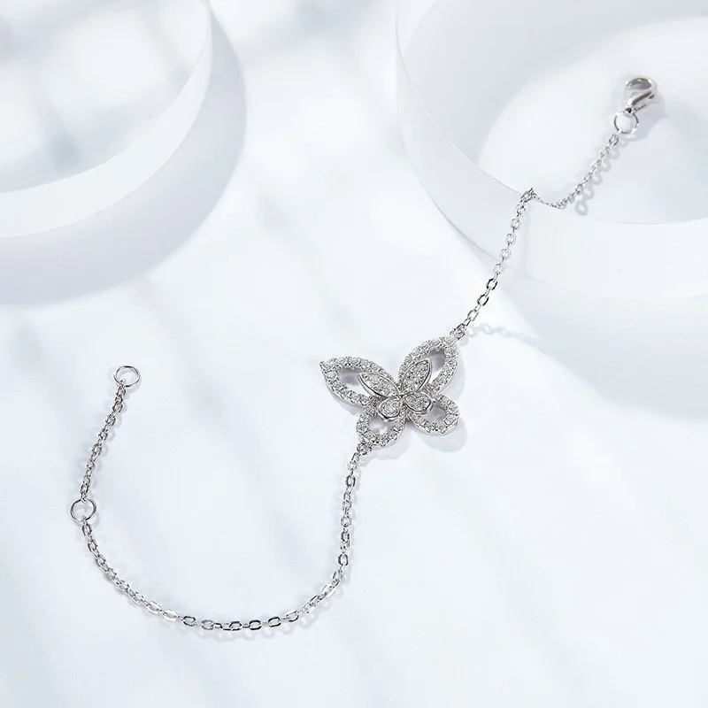 BM6004 Lefei Módne Luxusné Trend Klasické Diamond-nastavenie Moissanite Jemné Motýľ Náramok Pre Ženy 925 Silver Strany Šperky Darček