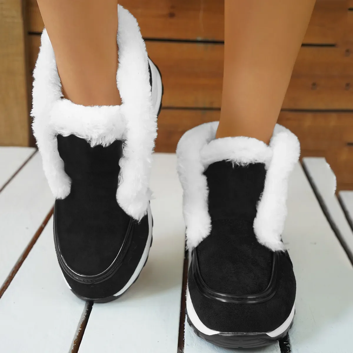 Ženy Topánky Zimné Čižmy Nové Kvalitné Teplé Oblečenie Zimné Topánky Dámy Bytov Náklon Pohodlie Módne Semiš Plátenné Topánky