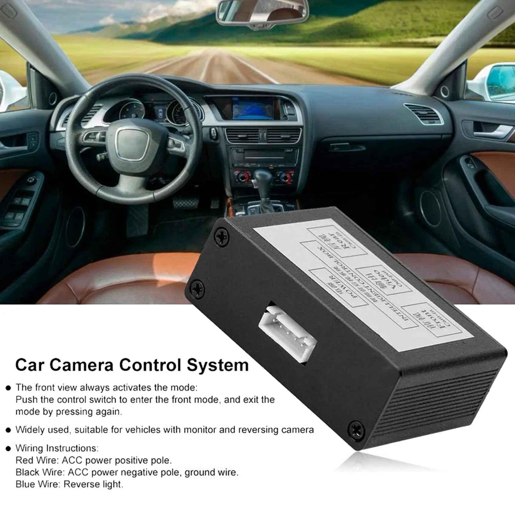 2X Auto Spredu Fotoaparátu Prepínač Parkovacie Kamery Converter, Predné, Zadné Zobraziť Video Prepnúť Kanál Ovládací Box