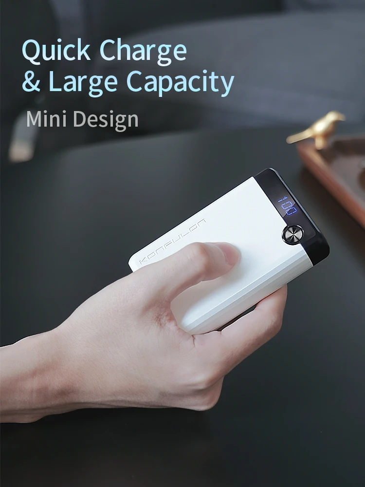 Power Bank 10000mAh 18W Mini Rýchlo Nabíjačka Prenosné LCD Displej Powerbank Výkonné Pomocné Náhradné Batérie pre iPhone Xiao 12