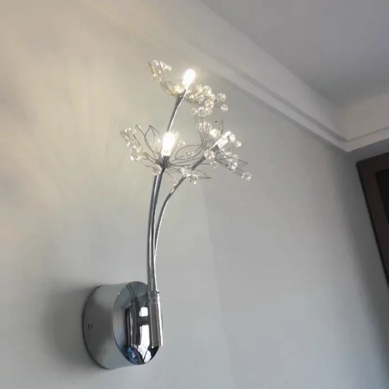 Moderný Minimalistický Crystal Púpava Nástenné Svietidlo Obývacia Izba Pozadí Predsieň, Spálňa, Nočné Led Llight Dekoratívne Osvetlenie