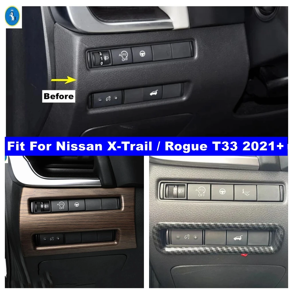 Auto Interiéru Predné Svetlo Gombík Kryt Vedúci Svetlo Nastavenie Gombíka Kryt Výbava Vhodné Na Nissan X-Trail X Trail / Rogue T33 2021 - 2023
