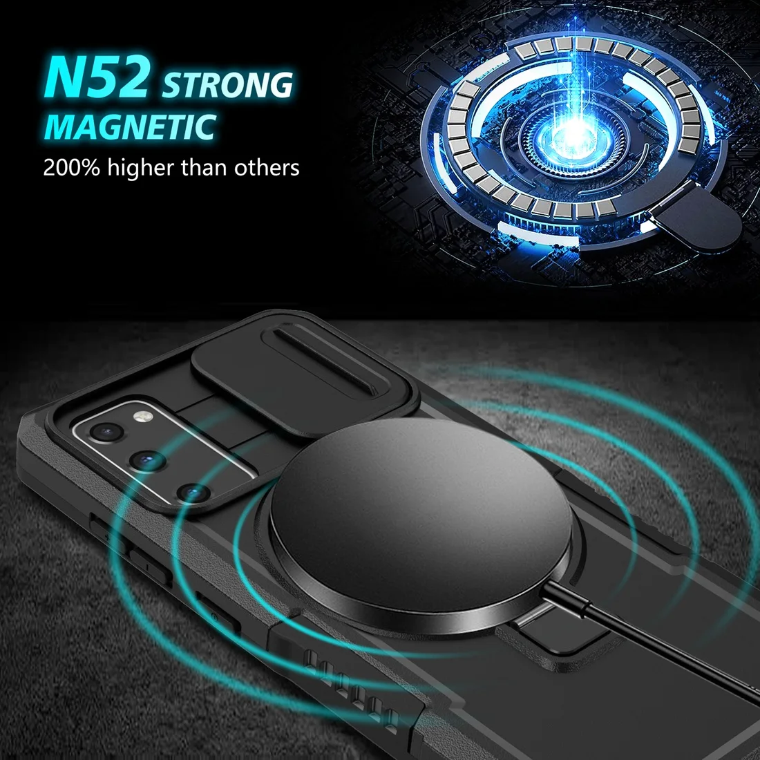 S Krúžkom Stojan + Objektív Fotoaparátu Chránič [Kompatibilné s MagSafe] Ťažkých obal Pre Samsung Galaxy S20 FE 4G/5G Kryt