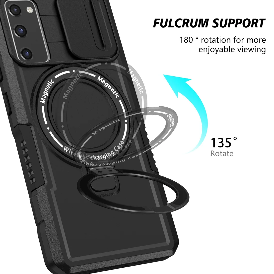 S Krúžkom Stojan + Objektív Fotoaparátu Chránič [Kompatibilné s MagSafe] Ťažkých obal Pre Samsung Galaxy S20 FE 4G/5G Kryt