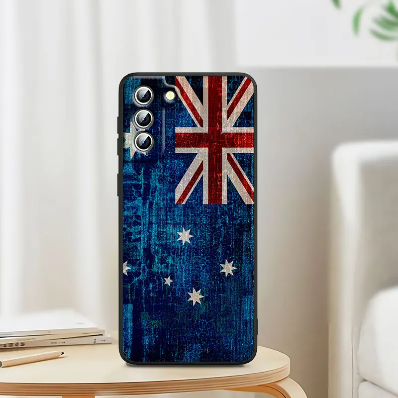 Austrália Austrálska Vlajka Telefón puzdro Pre Samsung S22 S23 S21 S20 S10 S8 Poznámka 20 A9 A73 A71 A53 A33 Ultra Plus FE Čierna