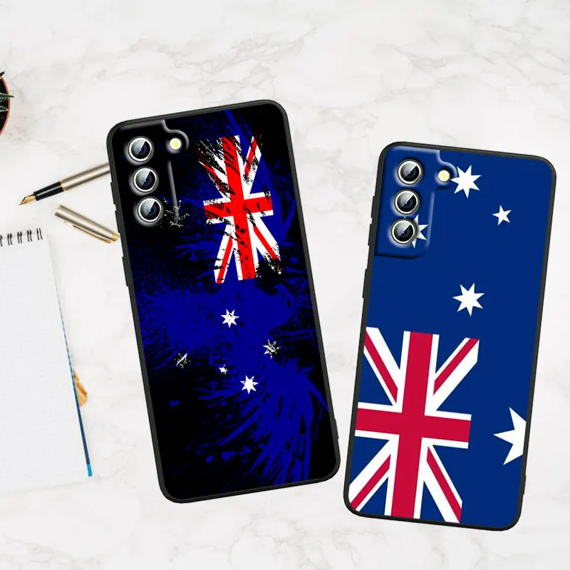 Austrália Austrálska Vlajka Telefón puzdro Pre Samsung S22 S23 S21 S20 S10 S8 Poznámka 20 A9 A73 A71 A53 A33 Ultra Plus FE Čierna