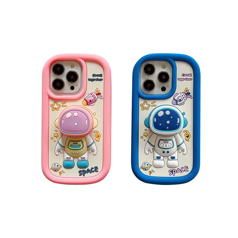Kórejský Pop Cartoon 3D Telefón puzdro Pre iphone 15 12 14 13 Pro Max Mäkké Silikónové Roztomilý Kryt Zložte držiak pre i11 prípade 15promax dievčatá