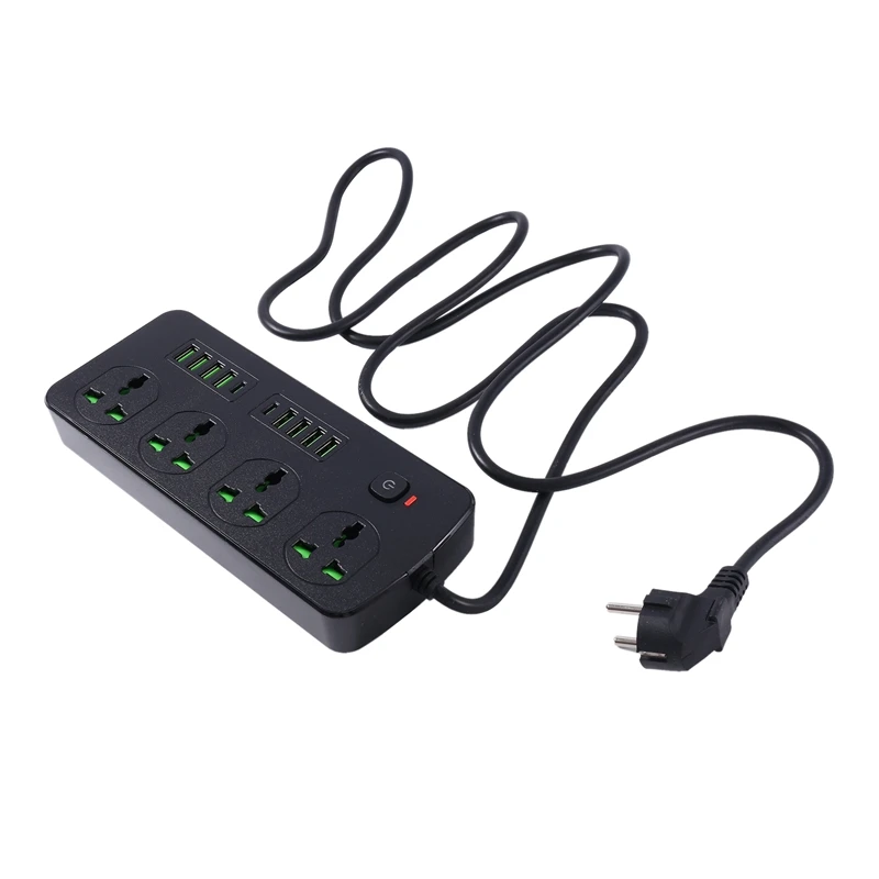 Power Strip Zástrčku sieťovej Zásuvky Multiprise Predlžovací Kábel Elektrické Zásuvky PD USB C Porty Telefónu Rýchlo Nabíjačka EU Plug