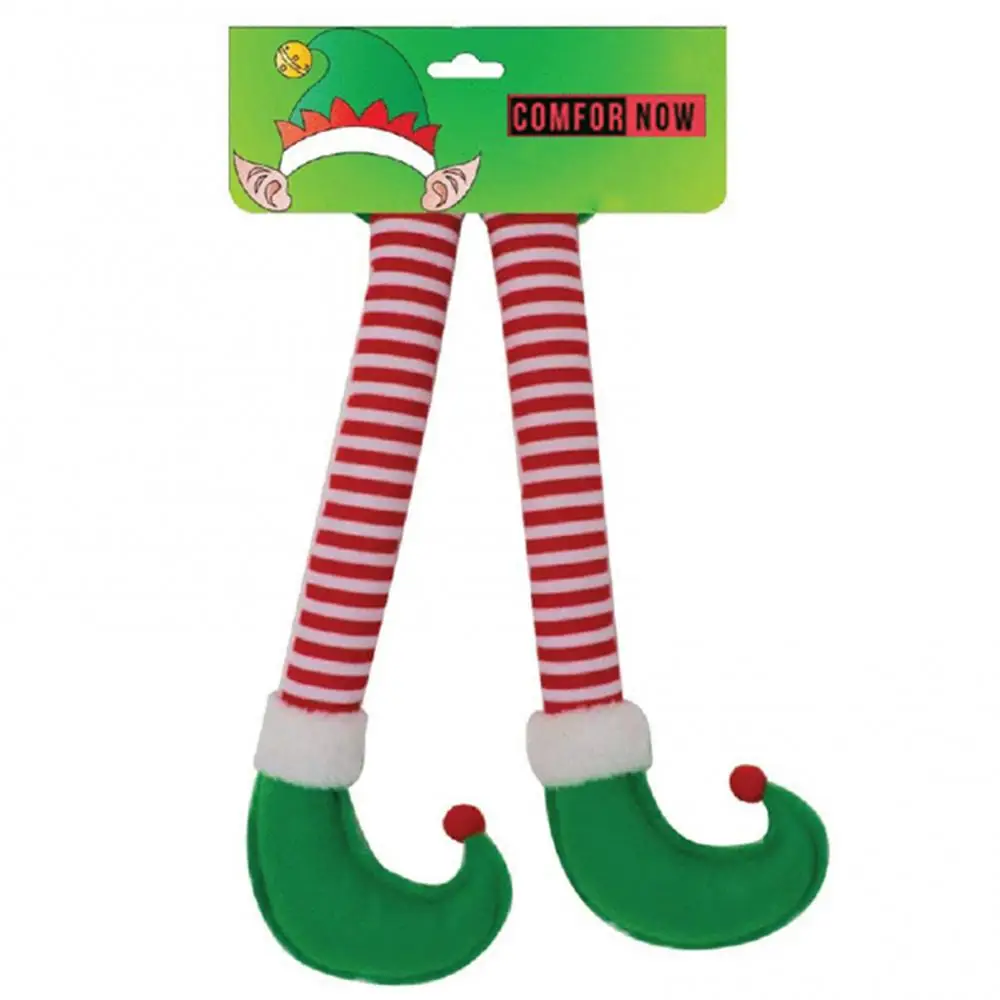 Auto Vianočné Ozdoby Elf Santa Claus Nohy Pruhy Vzor Vianočné Dovolenky Auto Strany Prívesok Príslušenstvo