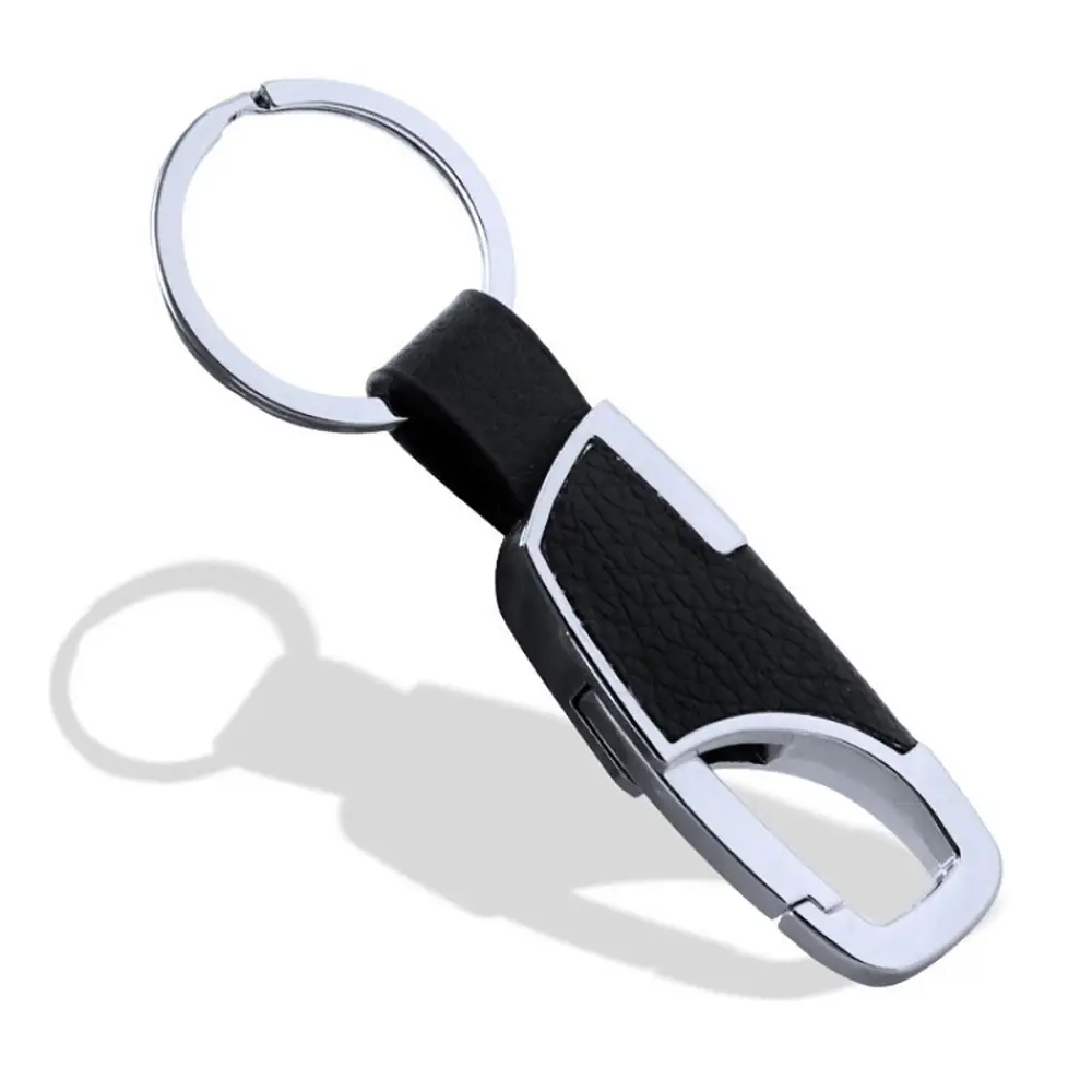 1Pcs Spona Čierna Luxusná Kožená Keychains Odolné Šperky Darček Auto prívesok na DIY Keyring Držiteľ Vonkajšie Tvorivé Mužov Keychain