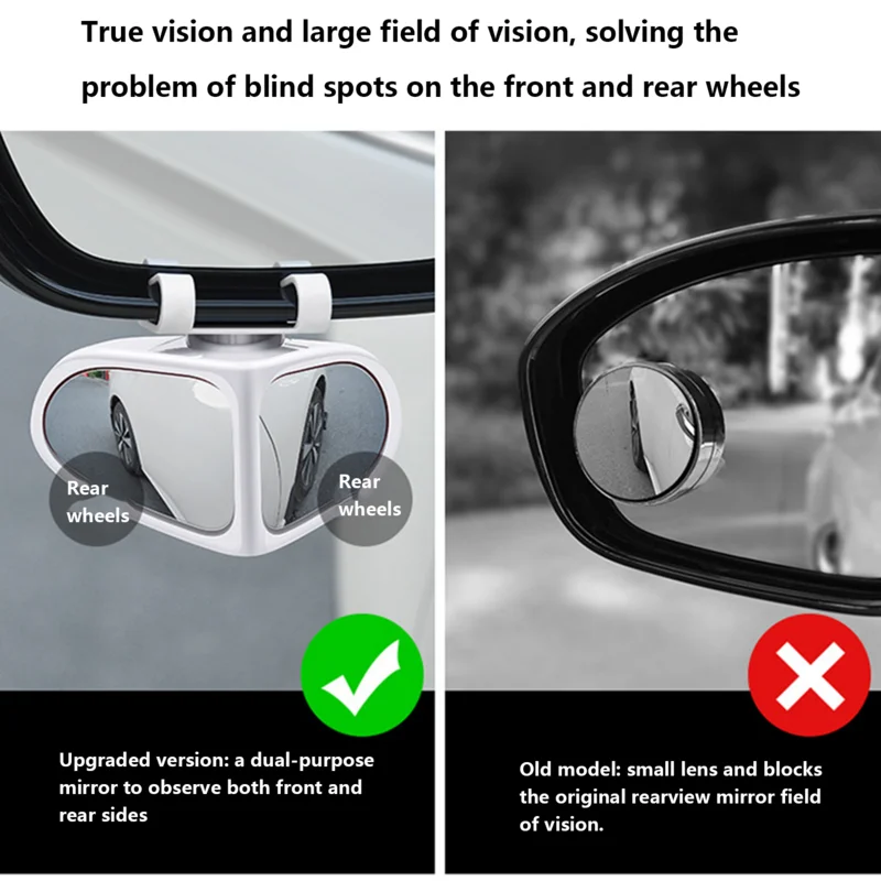 Auto Blind Spot Zrkadlá Otáčanie 360 Nastaviteľné HD Sklo Široký Uhol Spätných Vypuklé Zrkadlo Na Bezpečnosť Jazdy Auto Príslušenstvo