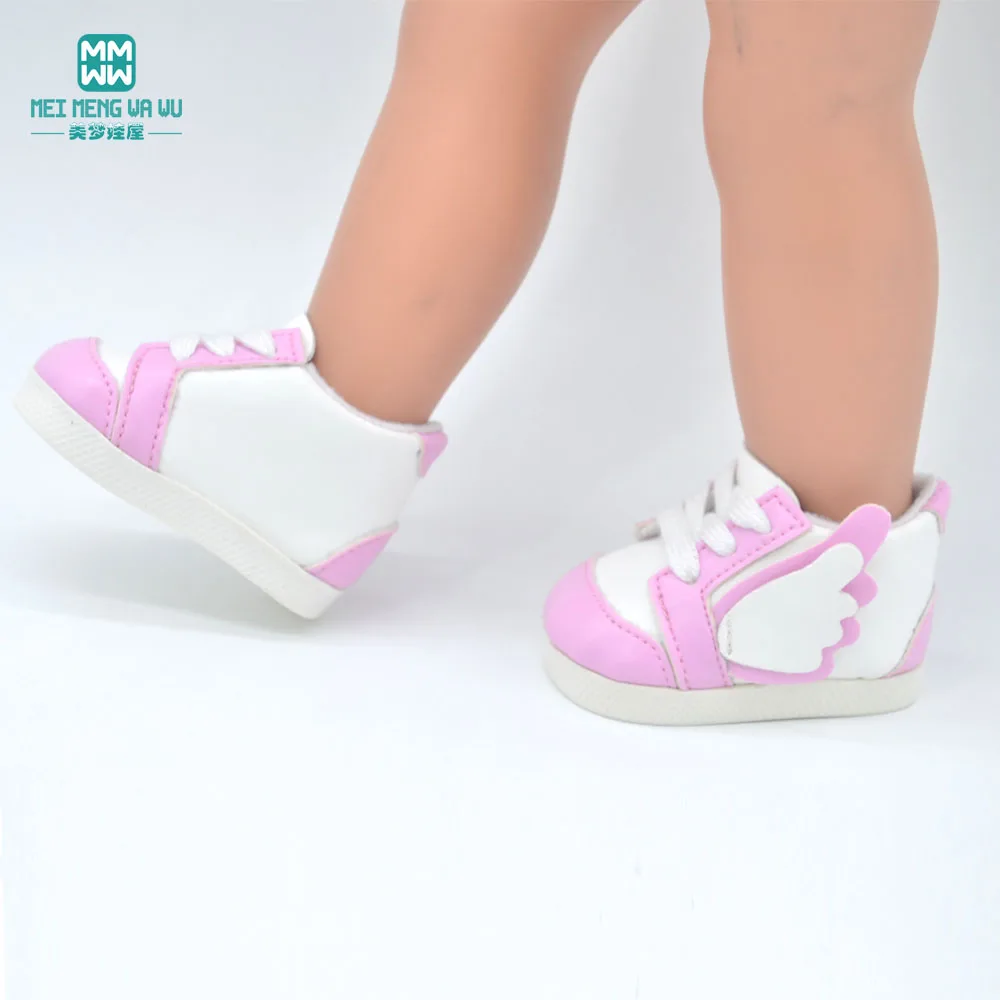 2019 NOVÉ Detská obuv pre bábiku fit 43 cm nového narodil bábiky, príslušenstvo a American doll módne členkové topánky Ružová, Khaki