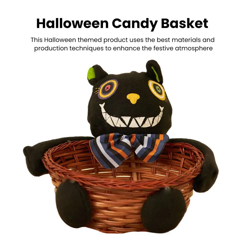 Darčekový Kôš Ručne tkané Ratan Halloween Candy Kôš Tvar Realistické Ľahký Dobroty Držiak na Party Dekorácie Pokutu