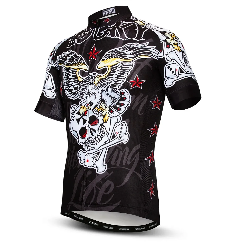 2021 pánske Cyklistické Dresy Rýchle Suché Leto Tím Cyklistické Oblečenie Cyklus Nosiť Tričko Ropa Ciclismo MTB Cyklistické Dresy Top Skull Čierne