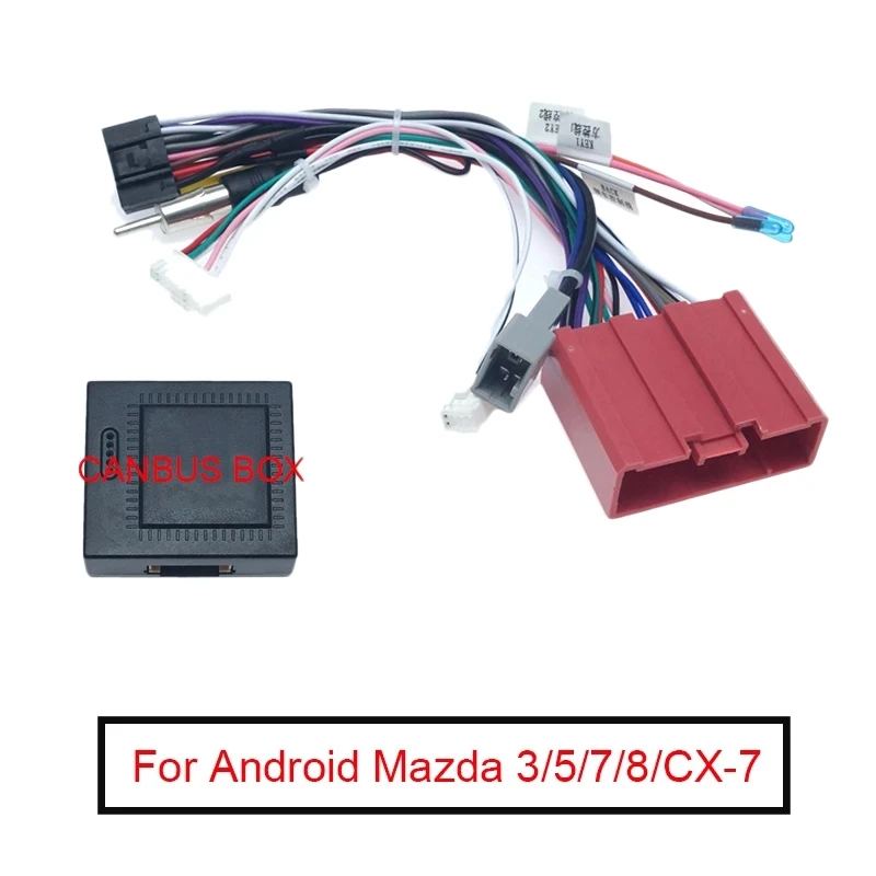 Car Audio 16PIN Napájací Kábel Adaptéra Audio Postroj s Canbus Box na Mazda 3 5 6 8 CX-7 2008-2015