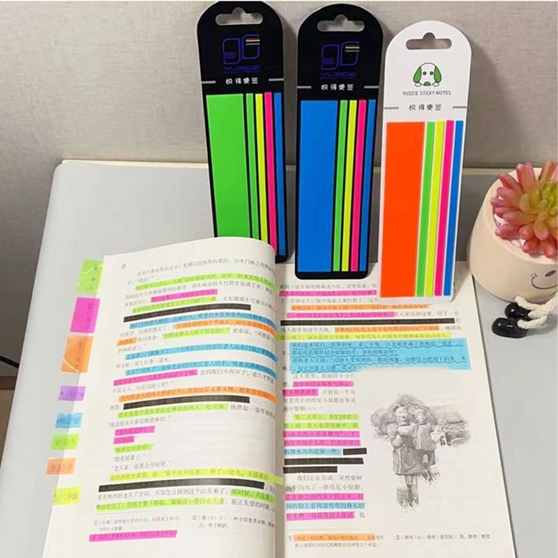 100ks Farbu Samolepky Transparentné Fluorescenčné Index Karty Vlajky Sticky Note Papiernictvo Deti Darčeky Školy Kancelárske potreby