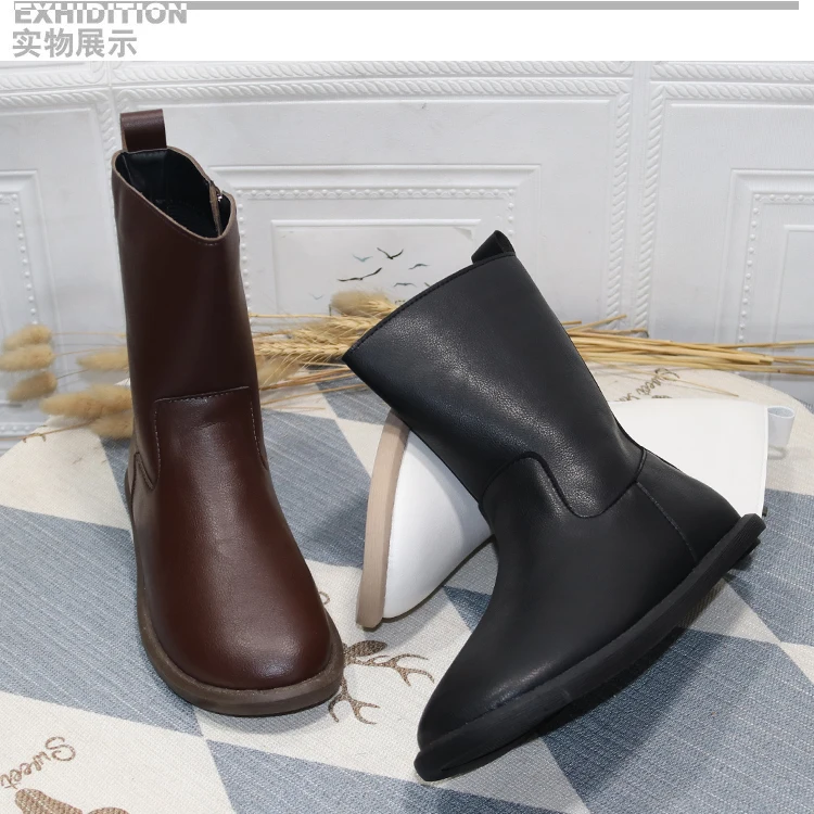 Careaymade-Retro veľké veľkosť 41-43 módne dámske topánky na vysokej hore ploché dno rukáv autum zimné kórejská verzia ploché topánky