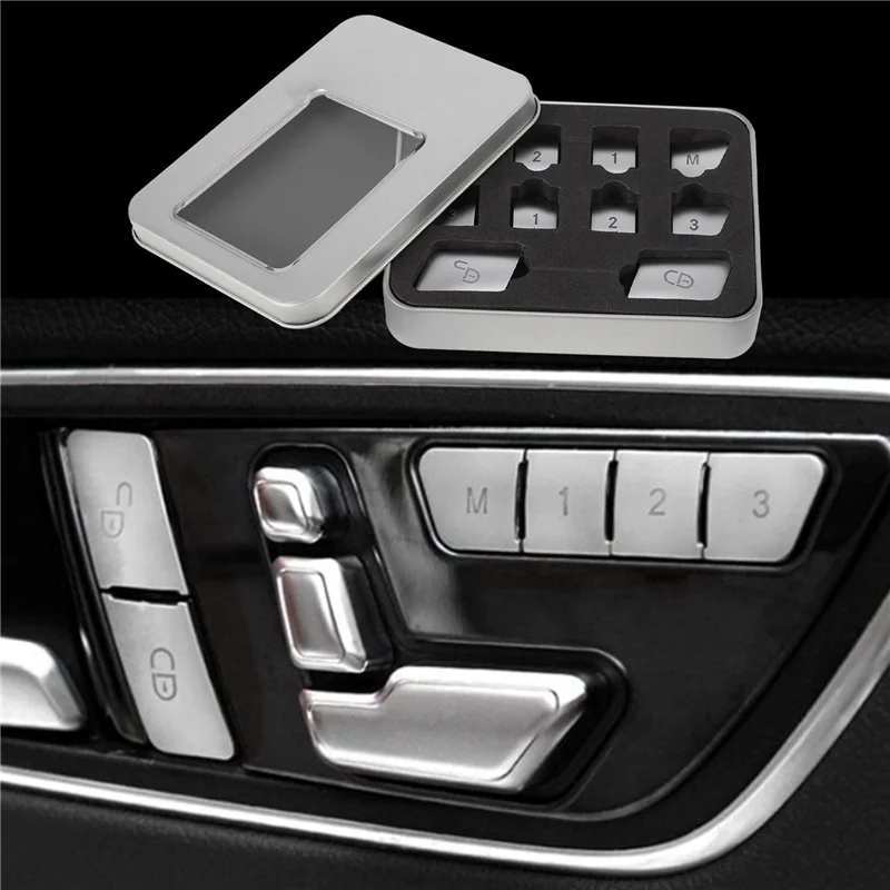 12Pcs Dvere Auta Seat Pamäť Uzamknutie Tlačidiel Týka Nálepky na Mercedes Benz CLA/GLA/GLK/GLE/CLS/GL/ML/A/B/E