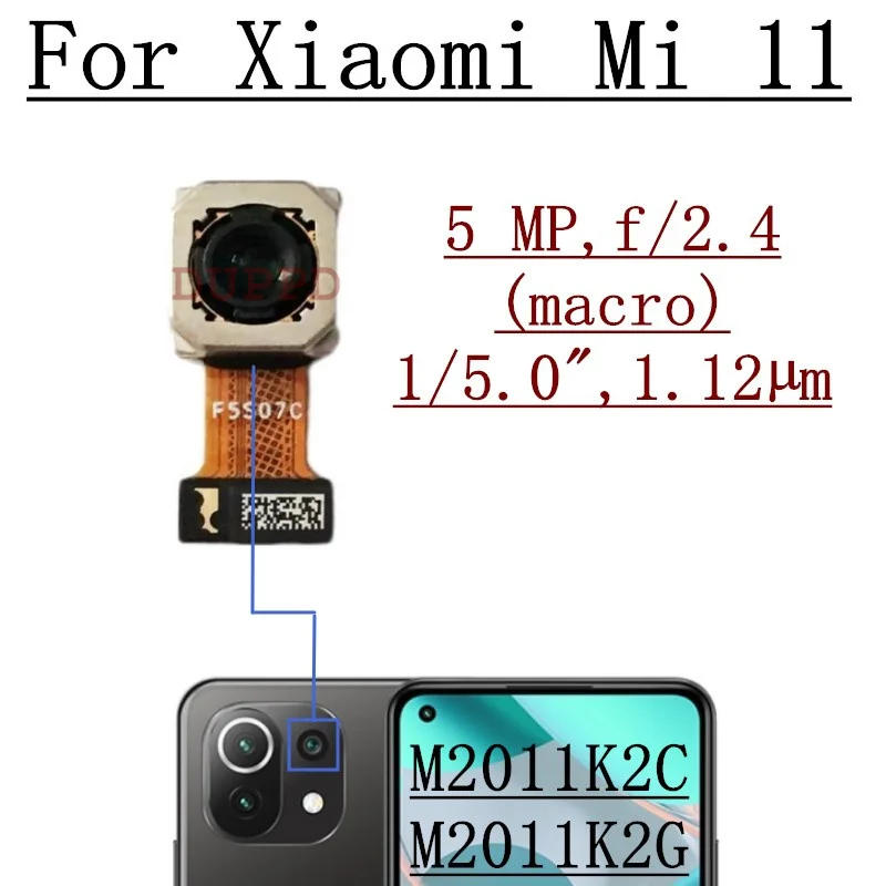 Originálne Zadný Fotoaparát Pre Xiao Mi 11 Mi11 5G čelom Selfie Zadok Veľký Hlavný Fotoaparát Späť Flex Kábel M2011K2C M2011K2G