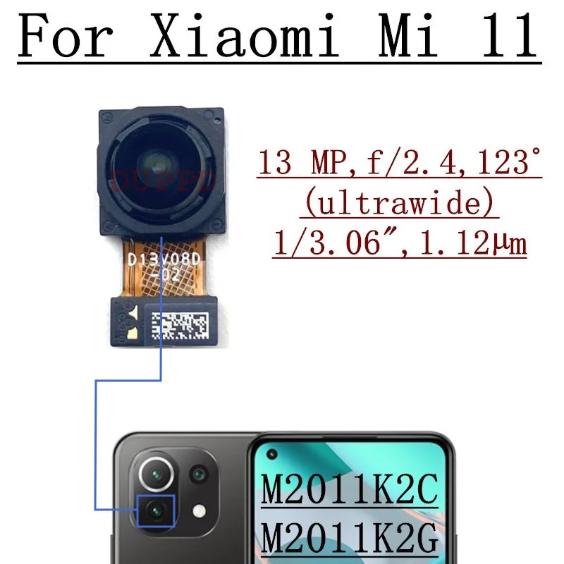 Originálne Zadný Fotoaparát Pre Xiao Mi 11 Mi11 5G čelom Selfie Zadok Veľký Hlavný Fotoaparát Späť Flex Kábel M2011K2C M2011K2G
