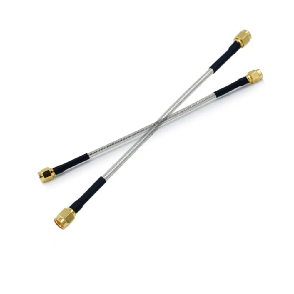 1PC RG402 Semi-rigid Flexibilné ANTÉNNY Koaxiálny Kábel, Strieborná Pigtail RP SMA Samec na SMA Male Pravý Uhol Zapojte Konektor 50Ohm