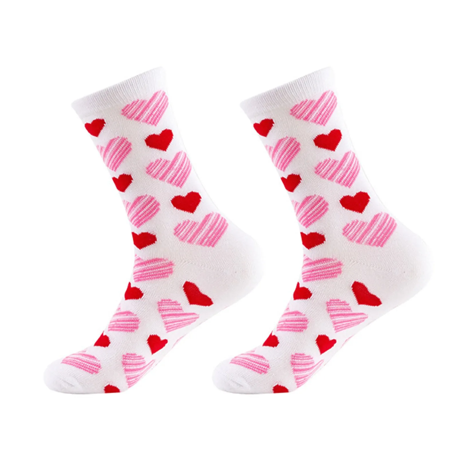 Valentína Srdca Tlače Ponožky Ženy Ružová Láska Farebné Vzor Roztomilý Bavlna Členok Vysokej Ponožky Domov Plavky Sockings