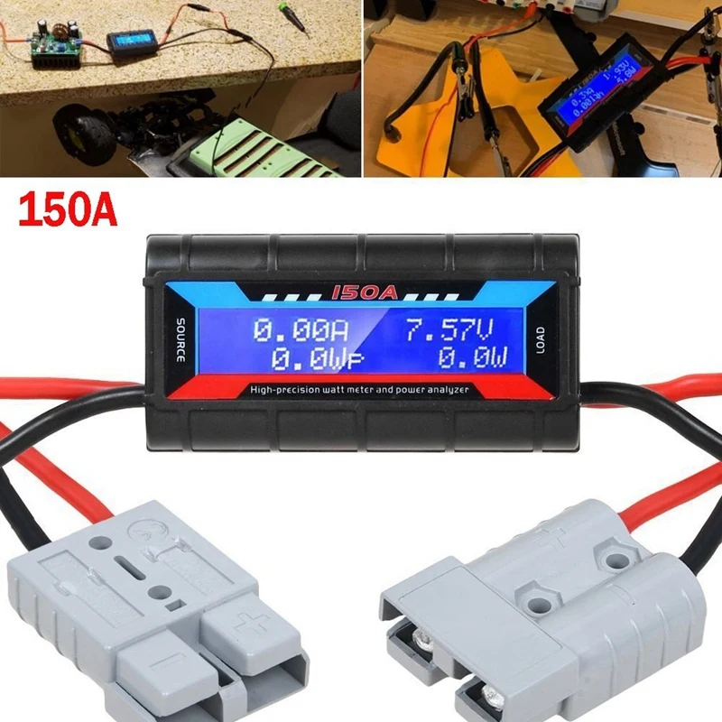 1 Kus 150A LCD Digitálny Zosilňovač W Meter Napájanie Analyzátora Čierne Plastové Slnečné Caravan Meter Pre Anderson Zapojte Nástroj